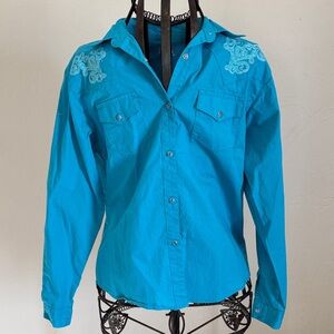 Wrangler Blue Kids Button Down Shirt